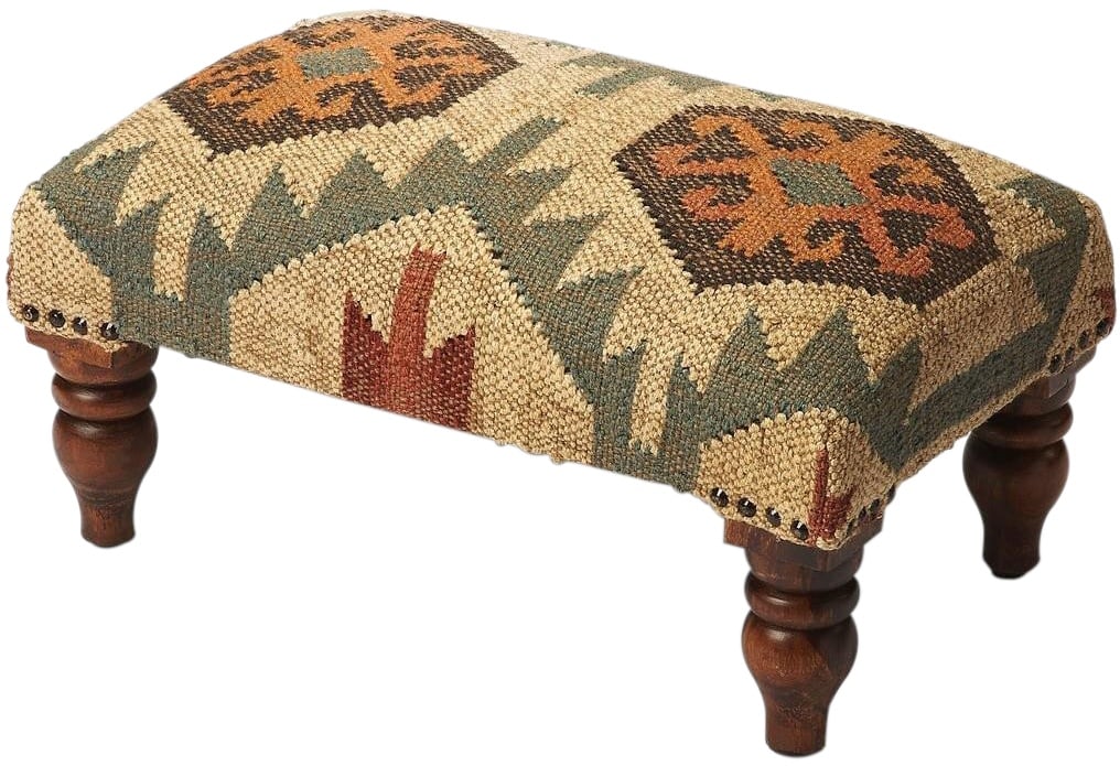 Butler Berino Stool Mountain Lodge Style Hand-Crafted Multicolored: Butler Berino Stool Mountain Lodge Style Hand-Crafted Multicolored Introducing the Mountain Lodge-Style Berino Stool, a perfect blend of vibrant design and durability. Hand-crafted with care, this rec