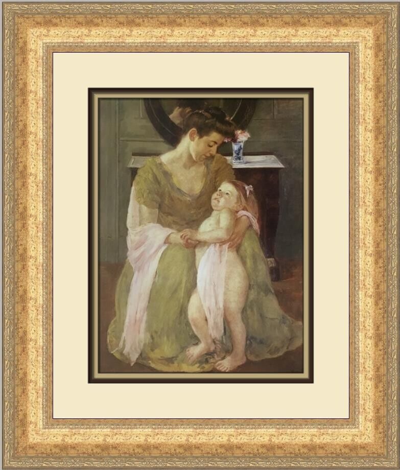 Mary Cassatt A Mother and Her Child Custom Framed Art Print 19x17: Mary Cassatt A Mother and Her Child Custom Framed Art Print 19x17 This stunning custom framed print by Mary Cassatt, titled "A Mother and Her Child," captures the essence of maternal love through the
