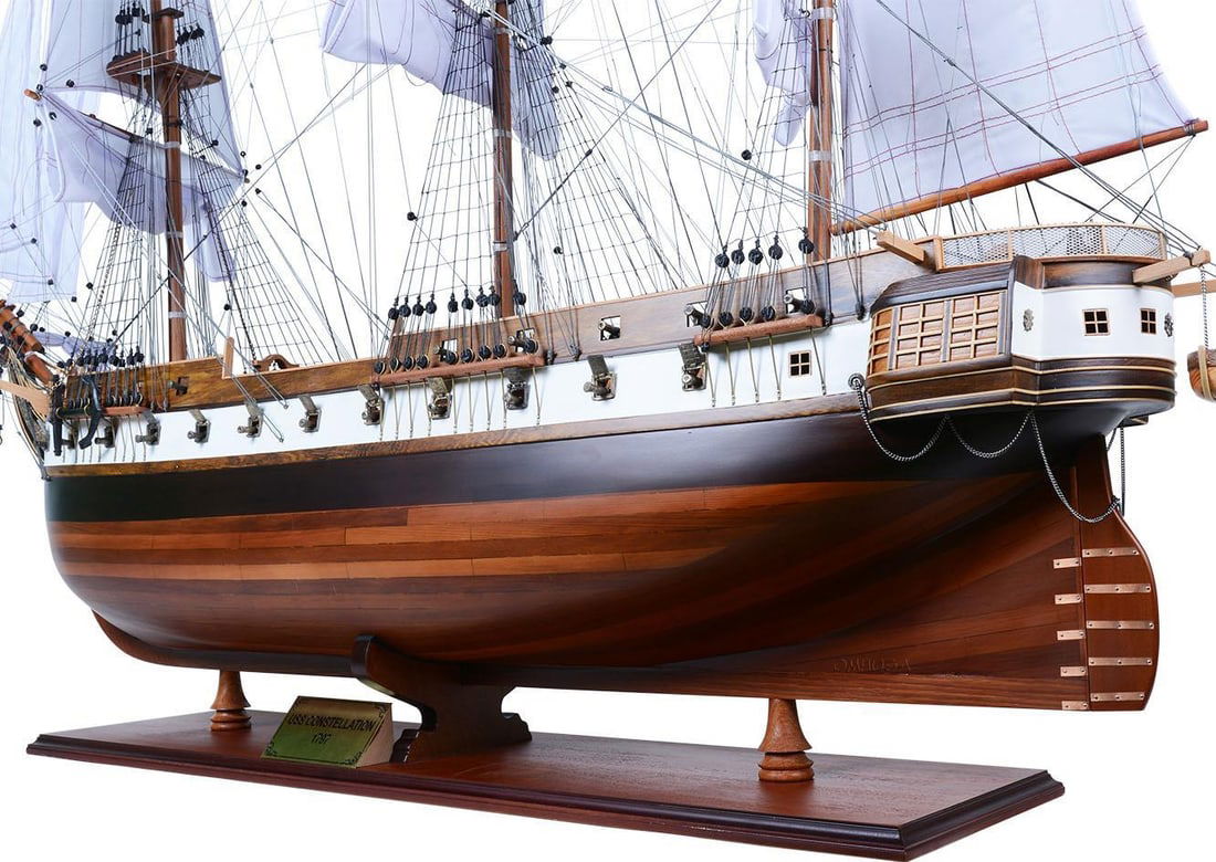 Extra-Large U.S.S. Constitution Model: Extra-Large U.S.S. Constitution Model Presenting an impressive Extra-Large U.S.S. Constellation Model, a stunning addition for collectors and nautical enthusiasts alike. This model features a striking