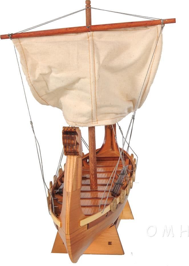 15-Inch Drakkar Viking Ship Model: 15-Inch Drakkar Viking Ship Model This exquisite 15-inch Drakkar Viking Ship Replica is a hand-crafted model that captures the essence of Viking history. Made from durable wood, this detailed replica