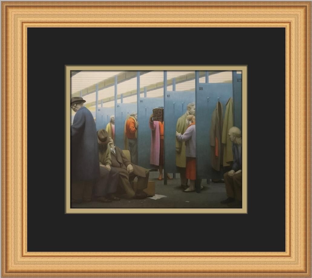 George Tooker The Waiting Room Custom Framed Print 14x12 Art: George Tooker The Waiting Room Custom Framed Print 14x12 Art This stunning custom framed print titled 'The Waiting Room' by George Tooker showcases a blend of Expressionism, Impressionism, and Surreal