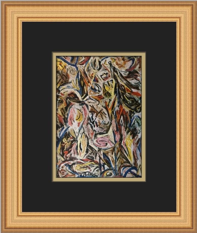 Jackson Pollock Composition 1983 Custom Framed Print 13 x 11: Jackson Pollock Composition 1983 Custom Framed Print 13 x 11 This exquisite print titled 'Composition' by renowned artist Jackson Pollock is a stunning representation of Expressionism and Impressionis