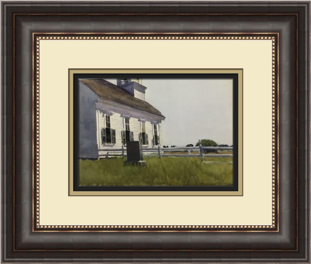 Edward Hopper Methodists Church Custom Framed Art Print 16 x 14: Edward Hopper Methodists Church Custom Framed Art Print 16 x 14 This exquisite print features Edward Hopper's 'Methodists Church', showcasing a serene landscape scene. It is custom framed and matted,