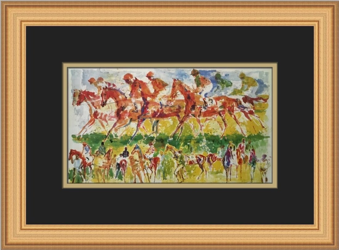 LeRoy Neiman Racing 1973 Custom Framed Expressionist Print 12x16: LeRoy Neiman Racing 1973 Custom Framed Expressionist Print 12x16 This stunning custom framed print by artist LeRoy Neiman captures the thrilling world of horse racing in his signature expressionist st