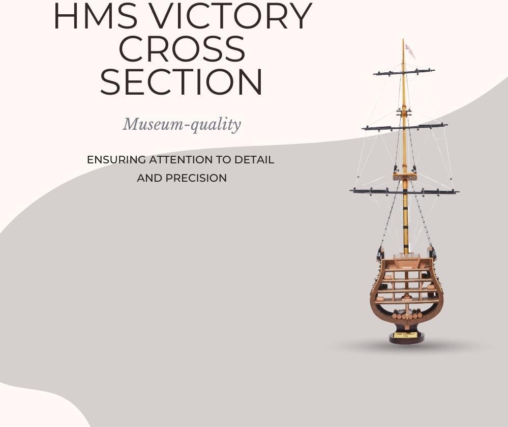 Nautical Style HMS Victory Cross Section Model: Nautical Style HMS Victory Cross Section Model Discover the exquisite craftsmanship of this handcrafted HMS Victory replica, designed in an antique or vintage style. This stunning model features a cro