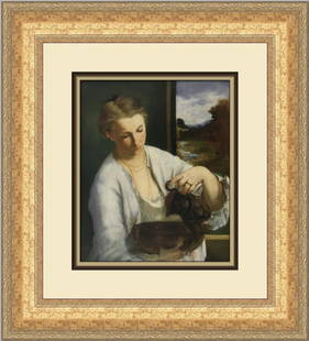 Edouard Manet Woman Pouring Water Custom Framed Offset Lithograph Print 19 x 17: Edouard Manet Woman Pouring Water Custom Framed Offset Lithograph Print 19 x 17 This exquisite custom-framed print features Edouard Manet's masterpiece, "Woman Pouring Water." The artwork is