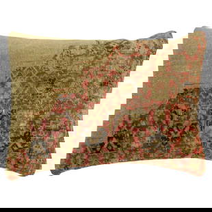 Antique Tabriz Rug Pillow 16 x 23 American Classical Style: Antique Tabriz Rug Pillow 16 x 23 American Classical Style Enhance your living space with this exquisite Large Antique Tabriz Rug Pillow, crafted from an early 20th-century Persian Tabriz rug. This