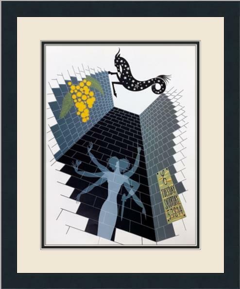 Erte Capricorn Zodiac Suite Art Deco Framed Print 17 x 21: Erte Capricorn Zodiac Suite Art Deco Framed Print 17 x 21 This exquisite framed print, titled "Capricorn" from the Zodiac Suite by renowned artist Erte, showcases a stunning Art Deco design. Produced