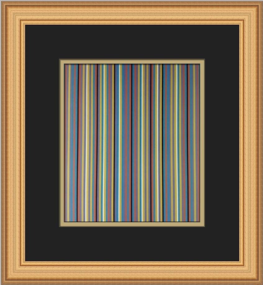 Bridget Riley Shade Custom Framed Print 14 x 13 Art: Bridget Riley Shade Custom Framed Print 14 x 13 Art This exquisite custom framed print titled "Shade" by artist Bridget Riley showcases a captivating blend of Expressionism, Impressionism, and Realism