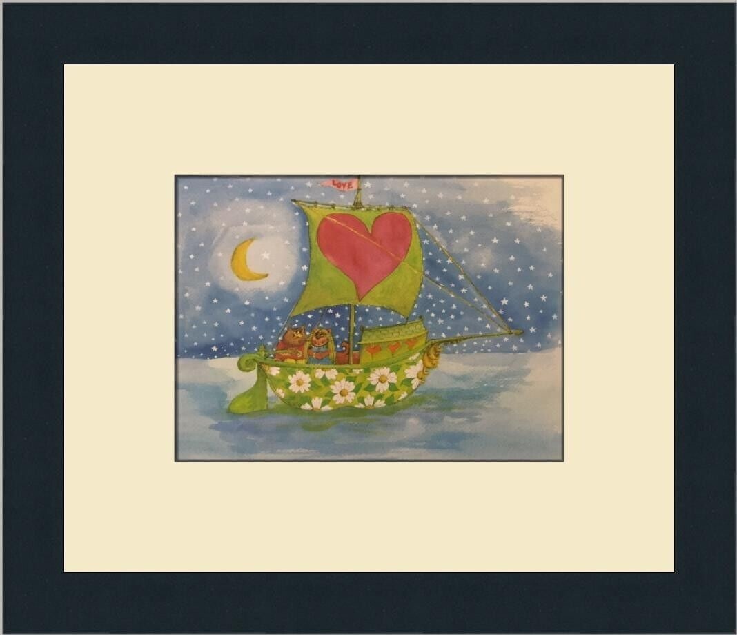 Edward Lear The Owl and the Pussy-Cat Custom Framed Art Print 11 x 13: Edward Lear The Owl and the Pussy-Cat Custom Framed Art Print 11 x 13 This custom framed print features Edward Lear's beloved illustration titled "The Owl and the Pussy-Cat." Measuring 13 in. wide by