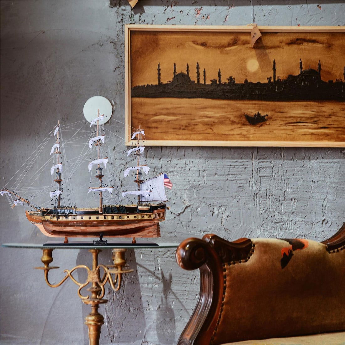 USS Constitution Ship Model: USS Constitution Ship Model This exquisite USS Constitution Ship Model is handcrafted from scratch, showcasing the iconic naval vessel with remarkable detail. It features a stunning copper bottom and