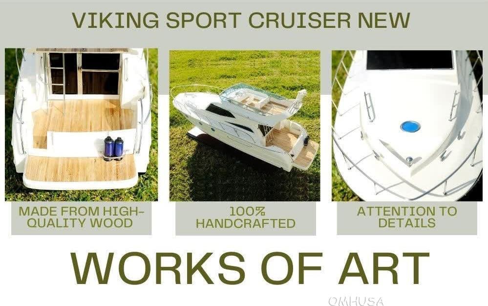 Exotic Wood Viking Sport Cruiser Model 19H 36W 12D: Exotic Wood Viking Sport Cruiser Model 19H 36W 12D Introducing the Exotic Wood Viking Sport Cruiser Model, a stunning representation of vintage craftsmanship. This meticulously crafted model features