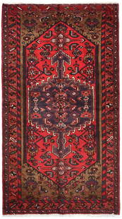 Vintage Handmade Tribal Geometric Wool Rug 3'6 x 6'3: Vintage Handmade Tribal Geometric Wool Rug 3'6 x 6'3 This exquisite handmade oriental rug showcases a vibrant tribal geometric design, perfect for enhancing any farmhouse kitchen aesthetic. Crafted