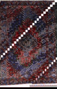 4'4" x 6'10" Handmade Semi-Antique Persian Hamadan Rug: 4'4" x 6'10" Handmade Semi-Antique Persian Hamadan Rug Experience the elegance of the 4' 4" x 6' 10" Semi-Antique Persian Hamadan Rug, handcrafted by skilled artisans in the renowned Hamadan region of