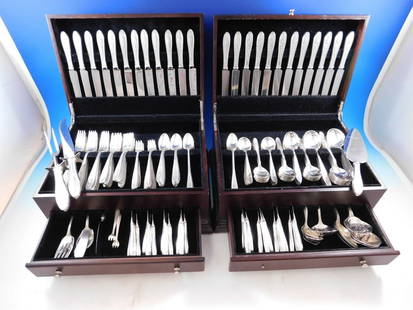 Wedgwood International Sterling Silver Flatware Set 258 Pieces with Bonus Chest: Wedgwood International Sterling Silver Flatware Set 258 Pieces with Bonus Chest Discover the timeless elegance of the Wedgwood by International Sterling Silver Flatware Set, featuring a total of 258 e