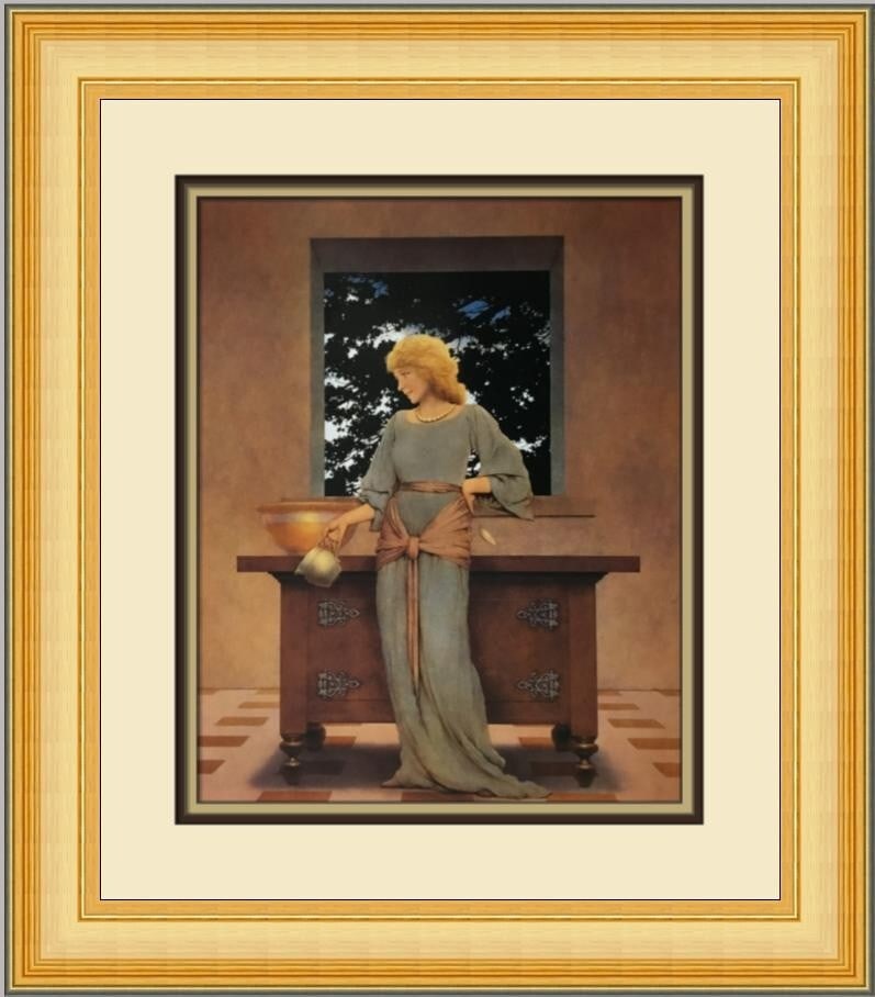 Maxfield Parrish Lady Violetta Making Tarts Custom Framed Art Print 20 x 18: Maxfield Parrish Lady Violetta Making Tarts Custom Framed Art Print 20 x 18 This stunning print titled 'Lady Violetta Making Tarts' by renowned artist Maxfield Parrish showcases the enchanting style o