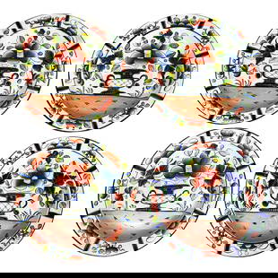 Set of 4 19th Century Gaudy Dutch Urn Pattern 10 Inch Plates: Set of 4 19th Century Gaudy Dutch Urn Pattern 10 Inch Plates This exquisite set of four 19th Century Gaudy Dutch 'Urn' Pattern plates showcases the artistry of late 19th century English pottery. Each