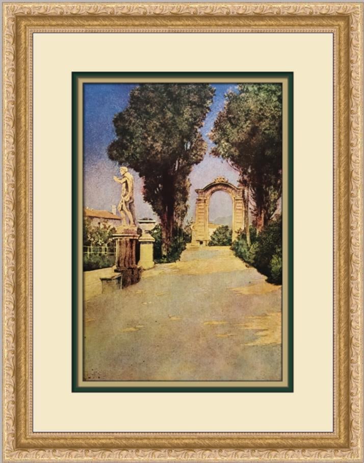 Maxfield Parrish Villa Scassi Genoa Custom Framed Art Print 14 x 18: Maxfield Parrish Villa Scassi Genoa Custom Framed Art Print 14 x 18 This exquisite custom-framed print features Maxfield Parrish's captivating work, "Villa Scassi Genoa," a stunning example of Impress