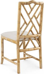 Hampton Limed Oak Chinoiserie Side Chair with Linen Cushion: Hampton Limed Oak Chinoiserie Side Chair with Linen Cushion Enhance your space with the Hampton Limed Oak Beach-Style Chair, a beautifully crafted side chair featuring a charming Chinoiserie style