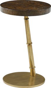 Theodore Alexander Kesden Pyramid Accent Table Brass Veneer
