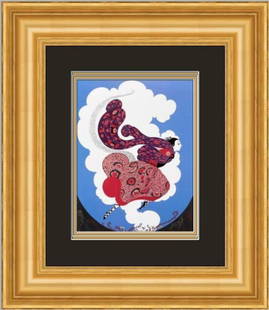 Erte The Pursuit of Flore Custom Framed Art Deco Print 18 x 20: Erte The Pursuit of Flore Custom Framed Art Deco Print 18 x 20 This exquisite framed print titled 'The Pursuit of Flore' by Erte showcases a stunning Art Deco style. Produced between 1990 and 1999