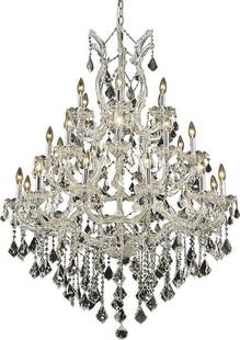 Elegant Lighting Maria Theresa 52H Baroque Crystal Chandelier 28-Light: Elegant Lighting Maria Theresa 52H Baroque Crystal Chandelier 28-Light Illuminate your space with this opulent Versailles-inspired crystal chandelier, designed to make a statement with its stunning
