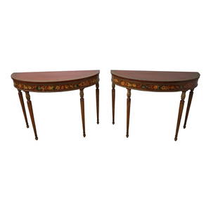 Rare 1920s Irwin Hand-Painted Console Tables from Warner Bros