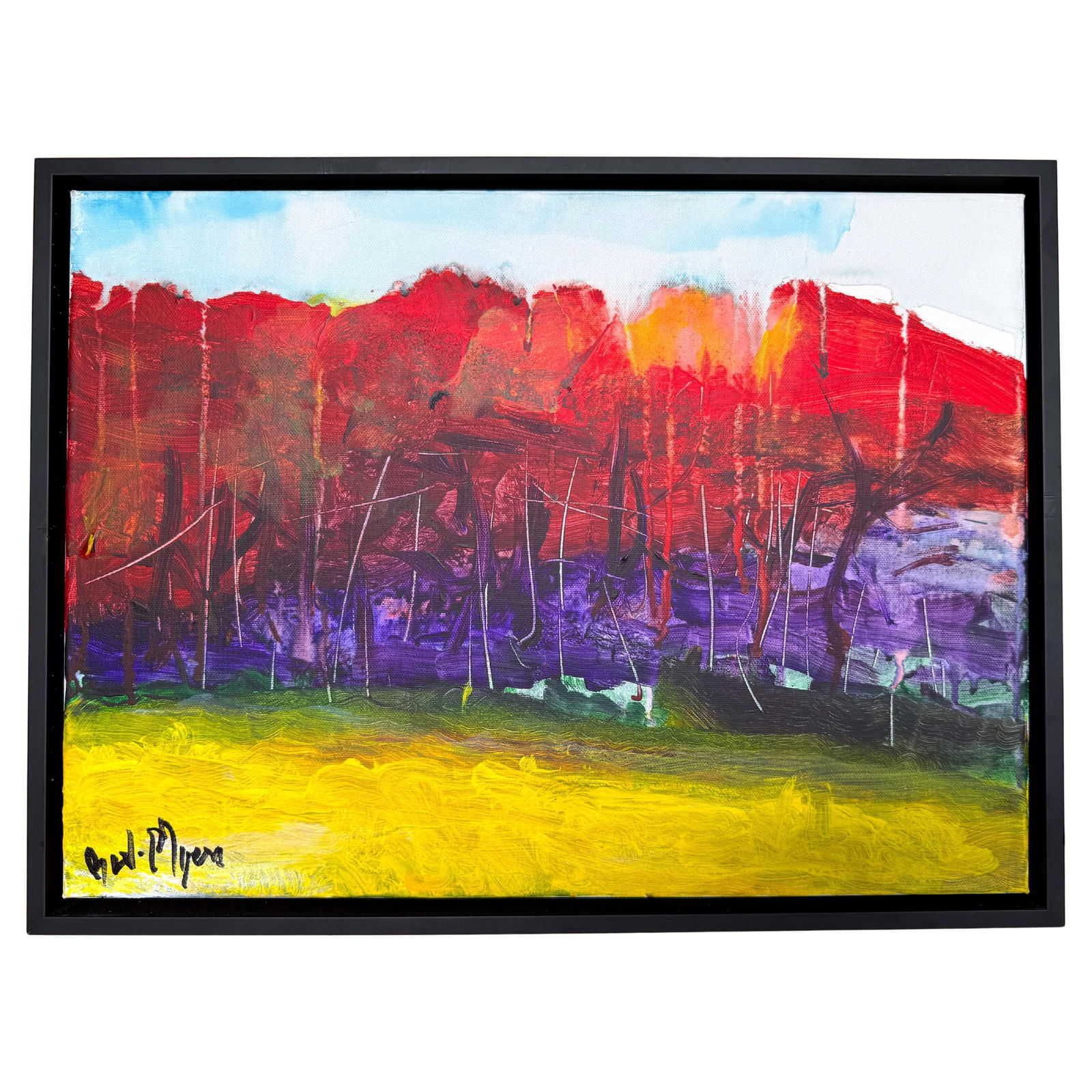 Summer Landscape Acrylic Painting by Beverly Myers Modern Art Post 2015: Summer Landscape Acrylic Painting by Beverly Myers Modern Art Post 2015 Experience the vibrant beauty of 'Summer Landscape' by Beverly Myers, a talented modern painter and student of Wolf Kahn. This c
