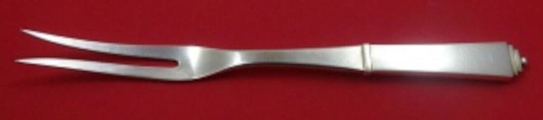 Georg Jensen Pyramid Sterling Silver 9 1/4" Meat Fork 2-Tine: Georg Jensen Pyramid Sterling Silver 9 1/4" Meat Fork 2-Tine This Georg Jensen serving fork features the elegant Pyramid pattern and is crafted from high-quality sterling silver. With a hollow handle