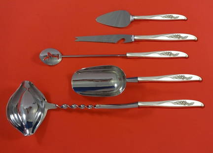 Wallace Penrose Sterling Silver 5pc Bar Set Custom Made: Wallace Penrose Sterling Silver 5pc Bar Set Custom Made Elevate your cocktail parties with this exquisite 5-piece cocktail party bar set from the Penrose collection by Wallace. Crafted from sterling s