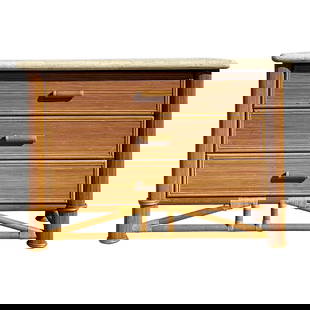 Vintage Coastal Pencil Reed & Tessellated Stone Chest of Drawers: Vintage Coastal Pencil Reed & Tessellated Stone Chest of Drawers This Vintage Coastal Pencil Reed and Tessellated Stone Chest of Drawers showcases a beautiful combination of natural textures and elega