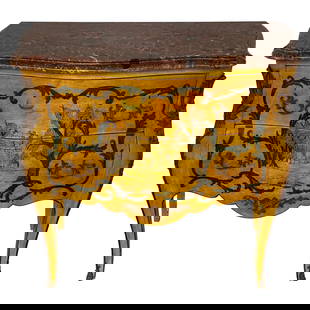 Italian Piranesi Neoclassical Polychromed Marble Commode 1900s: Italian Piranesi Neoclassical Polychromed Marble Commode 1900s This exquisite Fine Italian Piranesi Topographical Commode features a stunning polychromed marble top, beautifully painted with various v