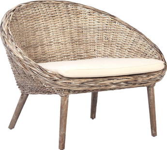 Ledian Coastal Style Kubu Chair White Wash Finish 26H 35W 26D: Ledian Coastal Style Kubu Chair White Wash Finish 26H 35W 26D Introducing the Ledian White Wash Kubu Chair, a perfect blend of coastal charm and modern design. This occasional chair features a beautif