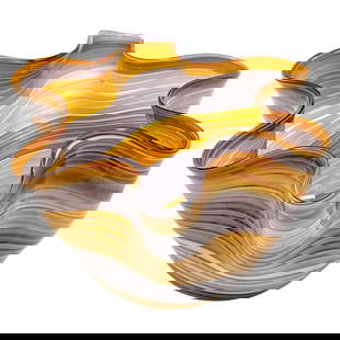 Italian Murano Glass Handkerchief Bowl Earth Tones Modern Design: Italian Murano Glass Handkerchief Bowl Earth Tones Modern Design This Italian Modern Murano Glass 'Handkerchief' Bowl in Earth Tones is a stunning example of Italian craftsmanship. Handcrafted on the