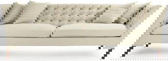 Zentique Eileen English Traditional Cream Sofa 32.5H 97.25W 33.5D