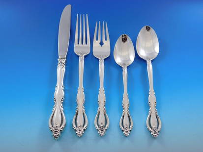 Grande Regency Sterling Silver Flatware Set 68 Pieces for 12 Service: Grande Regency Sterling Silver Flatware Set 68 Pieces for 12 Service Exquisite Grande Regency by International Sterling Silver flatware set, composed of 68 pieces suitable for 12 service. This compreh
