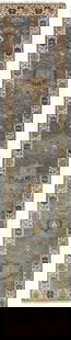 Muted Floral Hand-Knotted Peshawar Runner Rug 2'5 x 12'0 Wool Modern Design: Muted Floral Hand-Knotted Peshawar Runner Rug 2'5 x 12'0 Wool Modern Design Enhance your space with this stunning Muted Floral Peshawar Osh Chobi Runner Rug, perfect for hallways or kitchens. Measurin