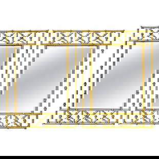 Mid-Century Modern Pair of Italian Tole Faux Bamboo Mirrors Set of 2: Mid-Century Modern Pair of Italian Tole Faux Bamboo Mirrors Set of 2 Enhance your decor with this exquisite Pair of Italian Tole Faux Bamboo Mirrors, a stunning representation of Mid-Century Modern de
