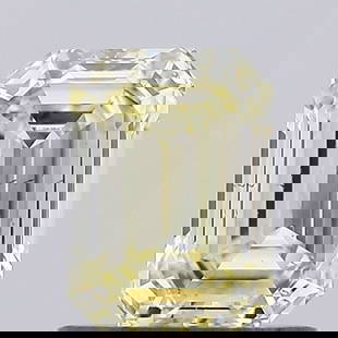 Loose Diamond - EMERALD 0.77ct Fancy Yellow VS2: Loose Diamond - EMERALD 0.77ct Fancy Yellow VS2 Source: This is a real non-mined Diamond that has been grown in a lab Shape: EMERALD Carats: 0.77 Color: Fancy Yellow Certification: IGI Video: