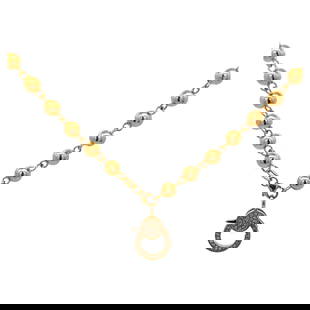 14K Yellow Gold Beaded Ball Necklace with Diamond Clasp 16in: 14K Yellow Gold Beaded Ball Necklace with Diamond Clasp 16in This exquisite 14 Karat Yellow Gold Necklace features a contemporary design with 48 high-polished beaded balls, each measuring 5 mm in diam