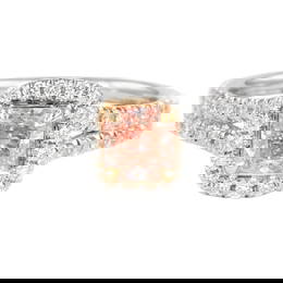 GIA Certified 1.48ct Fancy Orangey Pink Diamond Ring 18k White Rose Gold Size 6.25