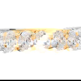 Contemporary 1.50ct Oval Diamond Half Eternity Band in 18k Yellow Gold Size 5.75
