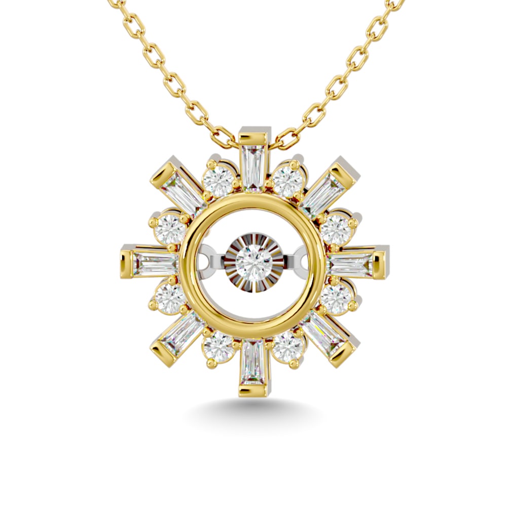 Diamond 1/4 Ct.tw. Shimmering Pendant In 14k Yellow Gold Auction