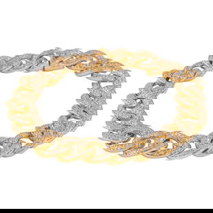 4.80ct Modern Diamond Cuban Link Bracelet in 18k Yellow Gold 7in: 4.80ct Modern Diamond Cuban Link Bracelet in 18k Yellow Gold 7in This exquisite diamond Cuban link bracelet features a stunning total of 4.80 carats of round brilliant diamonds, showcasing approximate