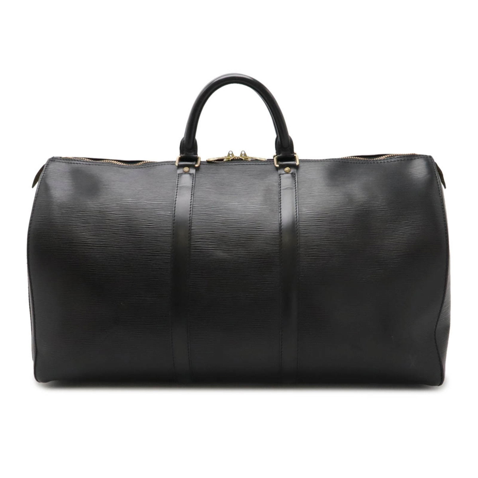 Louis Vuitton Epi Keepall 50 Boston Bag Noir Black Travel Bag: Louis Vuitton Epi Keepall 50 Boston Bag Noir Black Travel Bag Experience the elegance of the Louis Vuitton Epi Keepall 50 Boston Bag, expertly crafted from high-quality Epi leather in a sophisticated