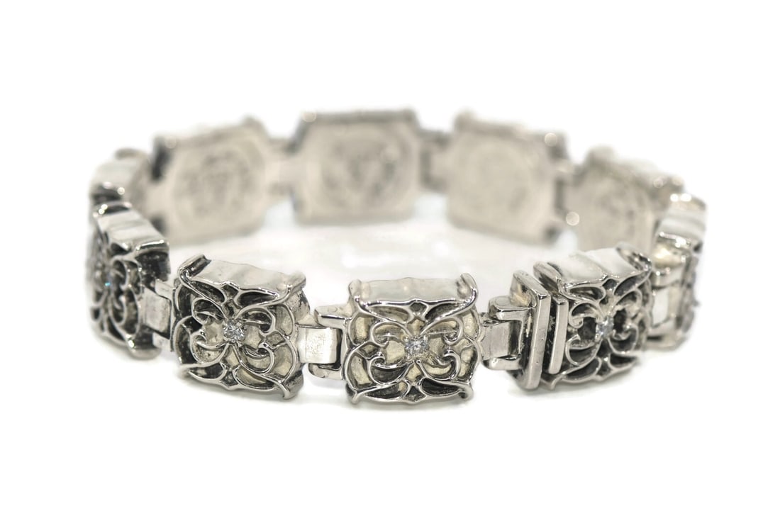 Chrome Hearts Sterling Silver Link Bracelet Circa 1995