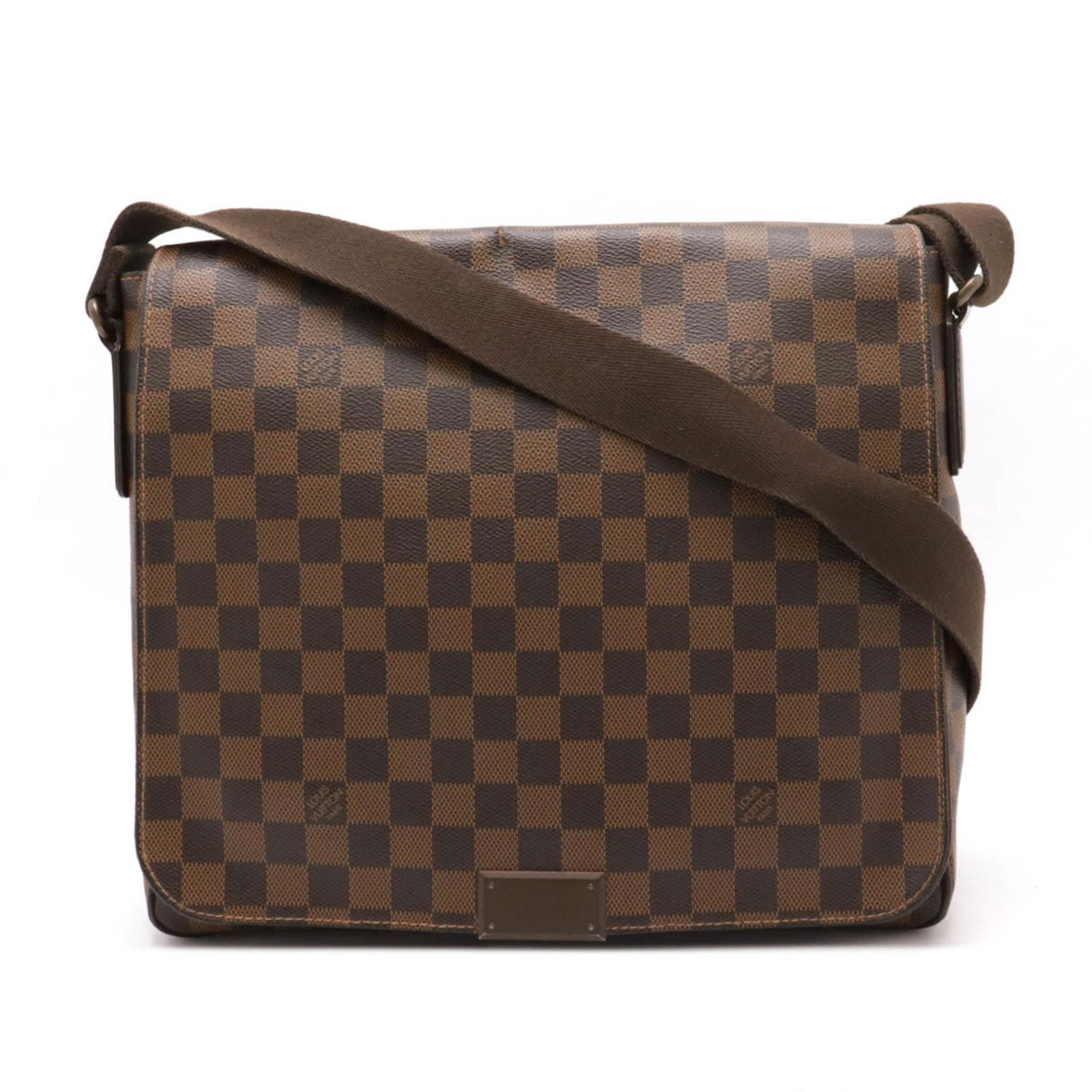 Louis Vuitton Damier District MM Shoulder Bag N41212 Brown PVC: Louis Vuitton Damier District MM Shoulder Bag N41212 Brown PVC Elevate your accessory collection with the Louis Vuitton Damier District MM Shoulder Bag. Expertly crafted from durable PVC in a rich bro