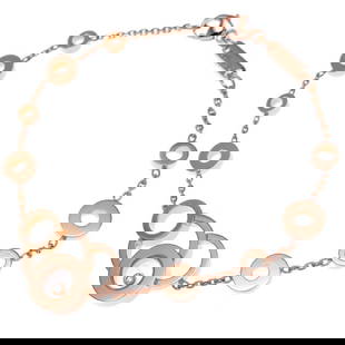 Chopard Happy Diamond Charm Bracelet 856982 18K Pink Gold: Chopard Happy Diamond Charm Bracelet 856982 18K Pink Gold This exquisite Chopard Happy Diamond charm bracelet is crafted from luxurious 18K pink gold and features a stunning diamond accent. Designed s