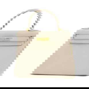Hermes Kelly 28 Handbag Togo Leather Inlay Gold Hardware W Stamp: Hermes Kelly 28 Handbag Togo Leather Inlay Gold Hardware W Stamp Introducing the exquisite Hermes Kelly 28 handbag, crafted from luxurious Togo leather. This stunning handbag features a refined inlay
