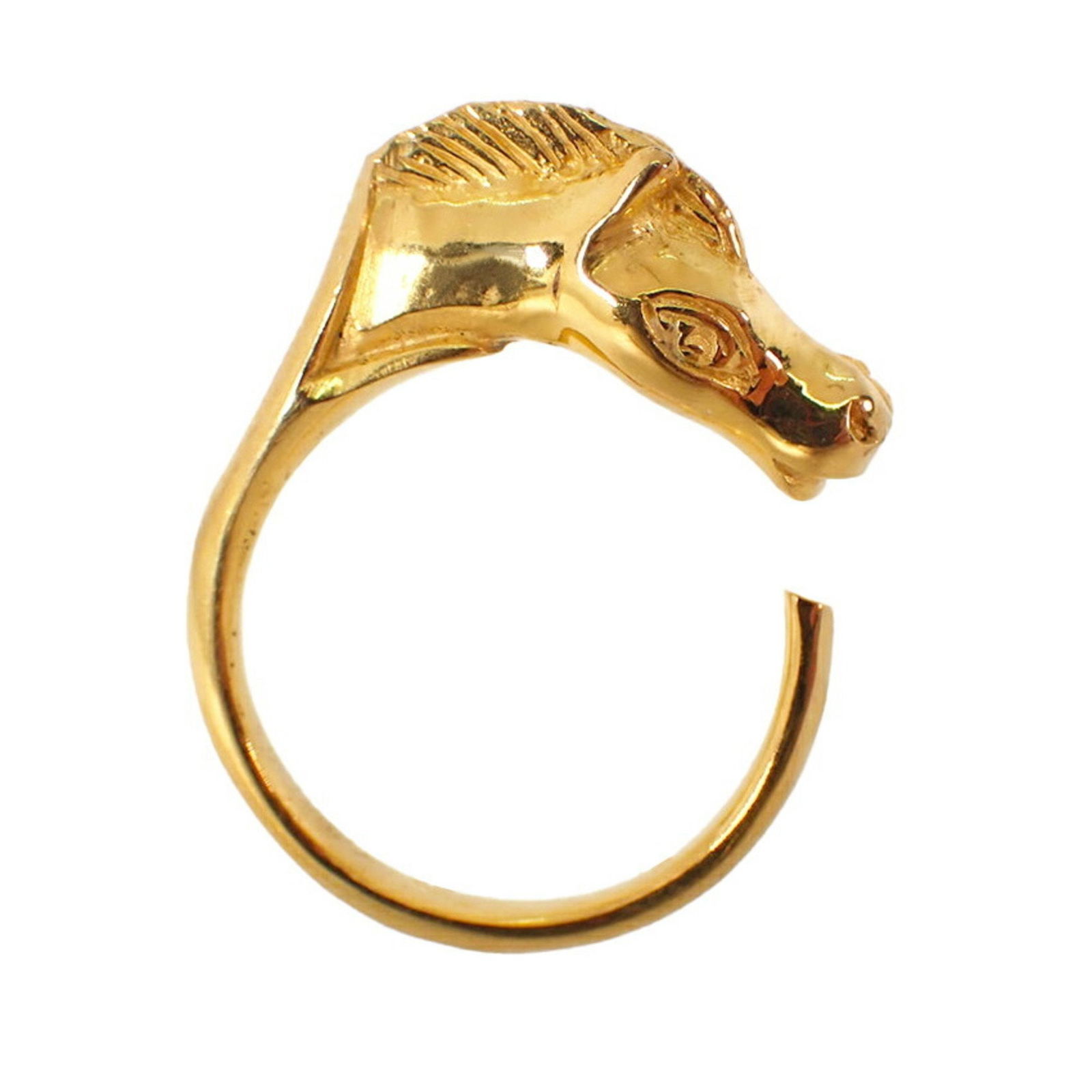 〈最終価格〉Hermes Cheval Double Head Bangle HERMES Logo Cheval Double Horse Head Bangle Bracelet Silver